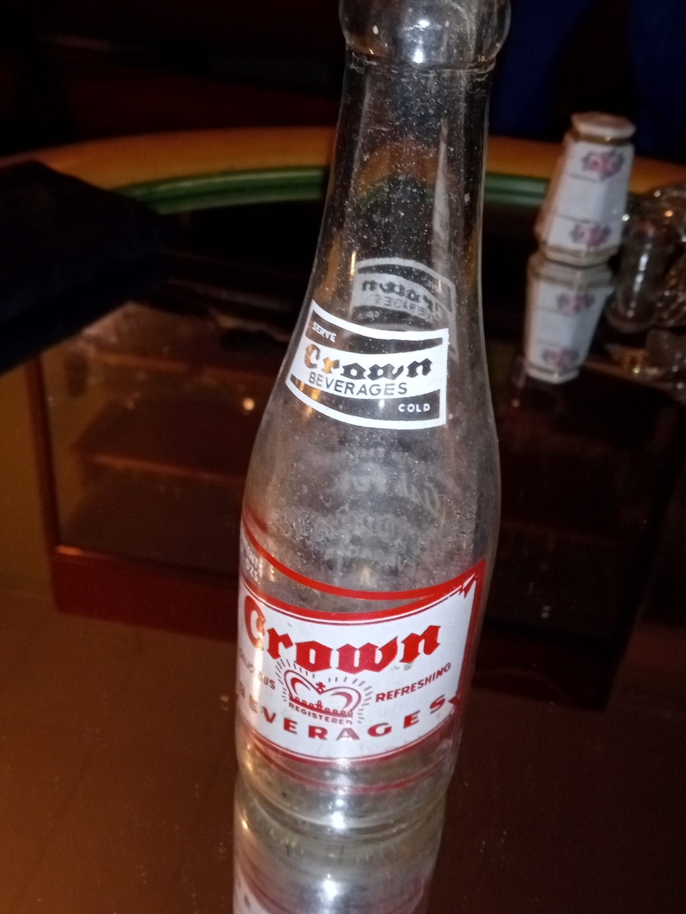 Vintage 1969 Crown Beverages 7oz Soda Bottle - Erie PA - Glenshaw Glass Co.